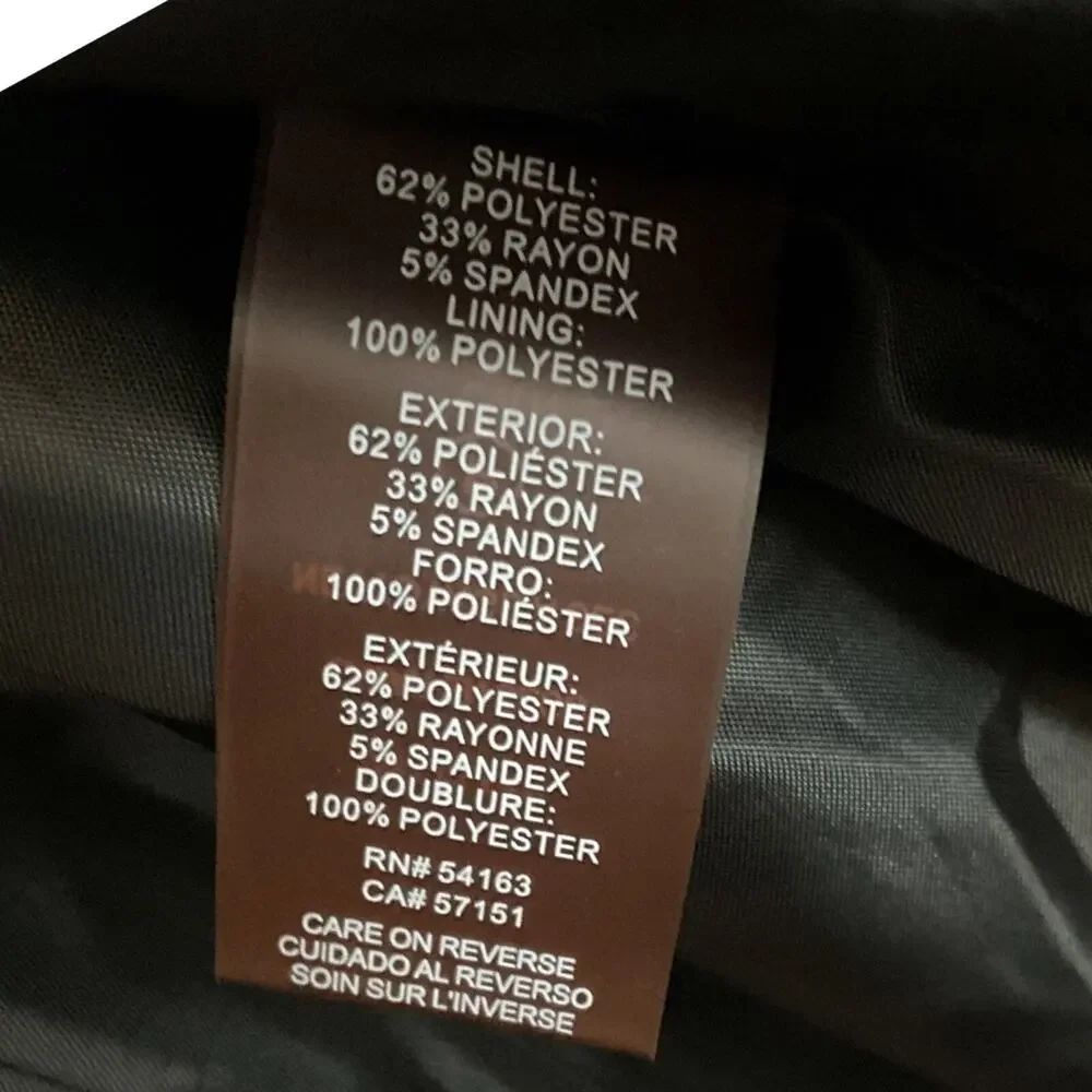 CALVIN KLEIN Blazer Jacket Women's Size 10 Black Lined Stretch 2 Buttons - Picture 8 of 10